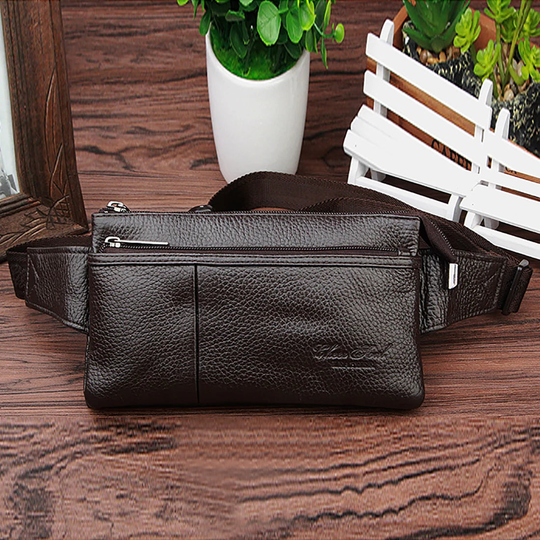 Men Fanny Waist Pack Bag Messenger Sling Chest Genuine Leather Natural Skin Male Real Cowhide Cross body Bag Bum Hip Belt Purse