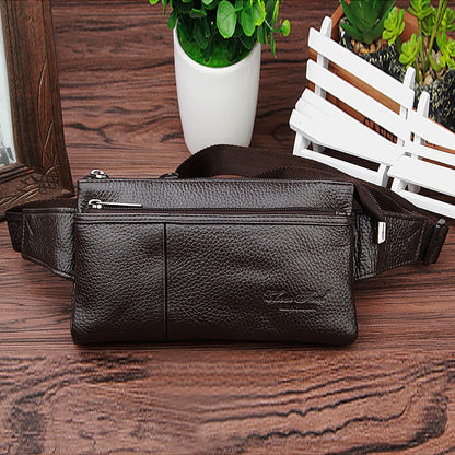 Men Fanny Waist Pack Bag Messenger Sling Chest Genuine Leather Natural Skin Male Real Cowhide Cross body Bag Bum Hip Belt Purse