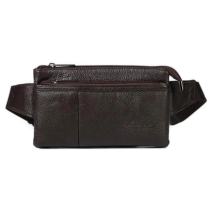 Men Fanny Waist Pack Bag Messenger Sling Chest Genuine Leather Natural Skin Male Real Cowhide Cross body Bag Bum Hip Belt Purse