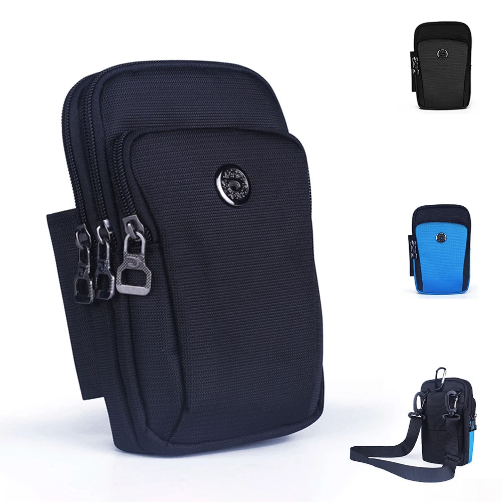 Men Fanny Waist Pack Bag Mini Cross body Shoulder Bags Waterproof Nylon Unisex Male Cell Mobile Phone Case Cover Belt Hook Bag
