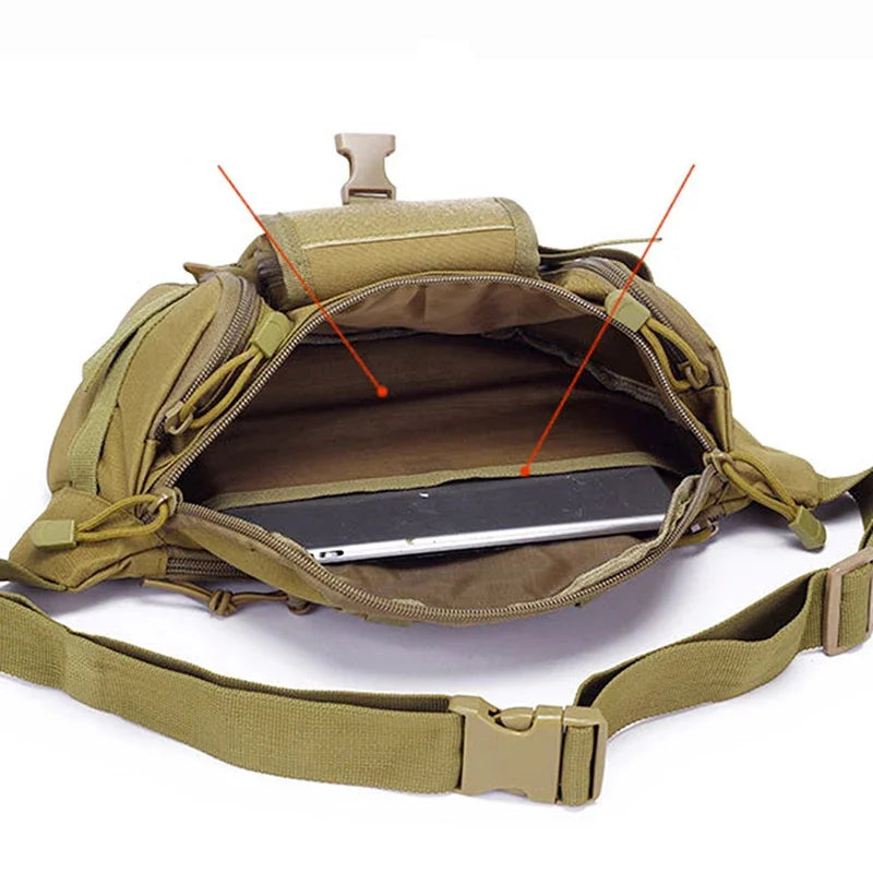 Men Fanny Waist Pack Belt Hip Bum Military Tactical Travel Assault Durable Nylon Outdoor Sports Sling Chest Bag