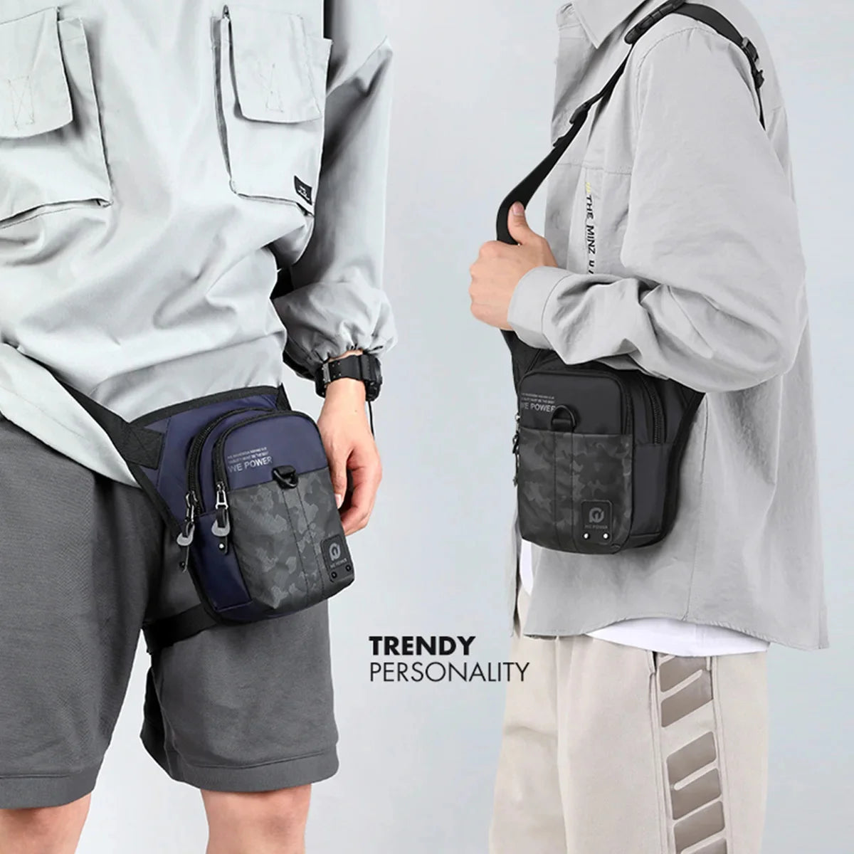 Men Fanny Waist Pack Drop Leg Bags For Motorcycle Rider Waterproof Nylon Travel Male Messenger Cross Body Bum Hip Belt Thigh Bag
