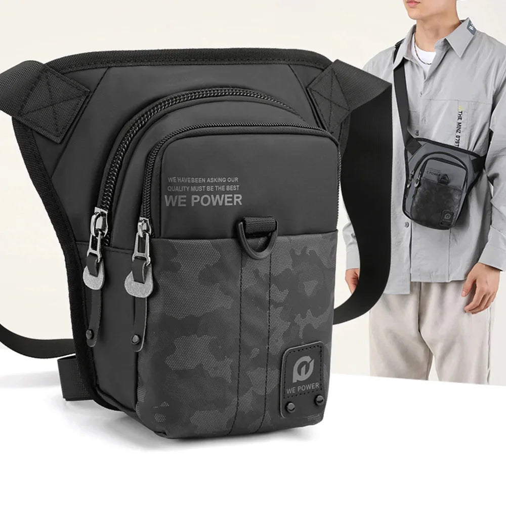 Men Fanny Waist Pack Drop Leg Bags Messenger Cross Body Waterproof Nylon Motorcycle Rider Male Bum Hip Belt Thigh Bag