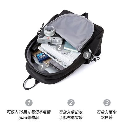 Men Fashion Backpack Waterproof 15 inch Laptop Backpack Zipper Anti-theft Multifunction Travel Rucksack for Youth