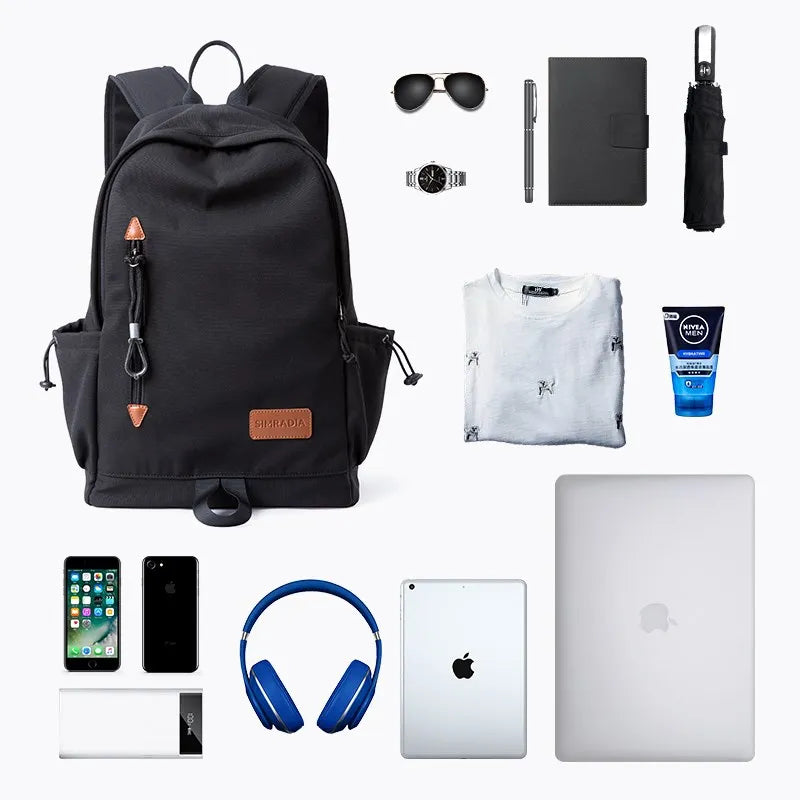 Men Fashion Backpack Waterproof 15 inch Laptop Backpack Zipper Anti-theft Multifunction Travel Rucksack for Youth