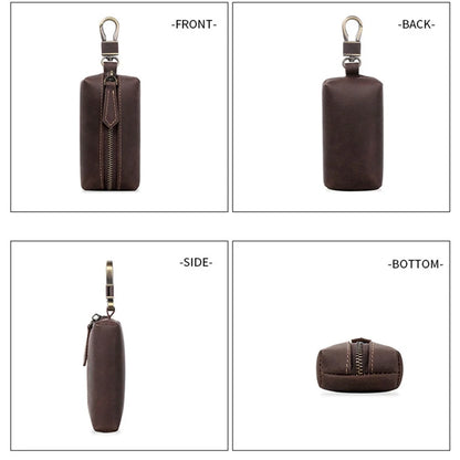 Men Fashion Headset Coin Purse Leather Change Wallet Pouch with Keyring Zipper Pocket