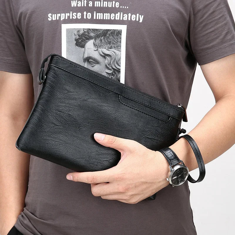 Men Fashion Men's s for men Business Clutch PU Leather Bag High Quality Male Handbag
