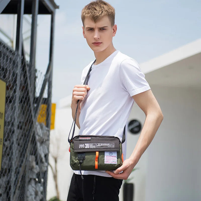 Men Fashion Personality Diagonal Casual Single Shoulder Waterproof Nylon Postman Packet