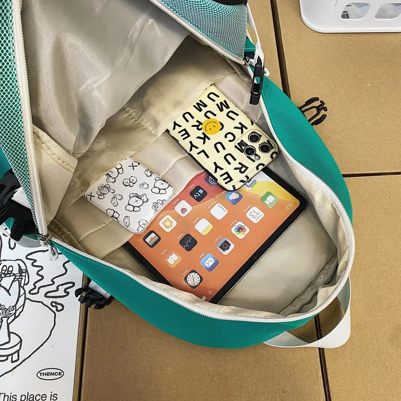 Men Female Transparent Leisure Travel Book Bag Male Lady Mesh College Backpack Girl Boy School Bag Women Laptop Backpack Fashion