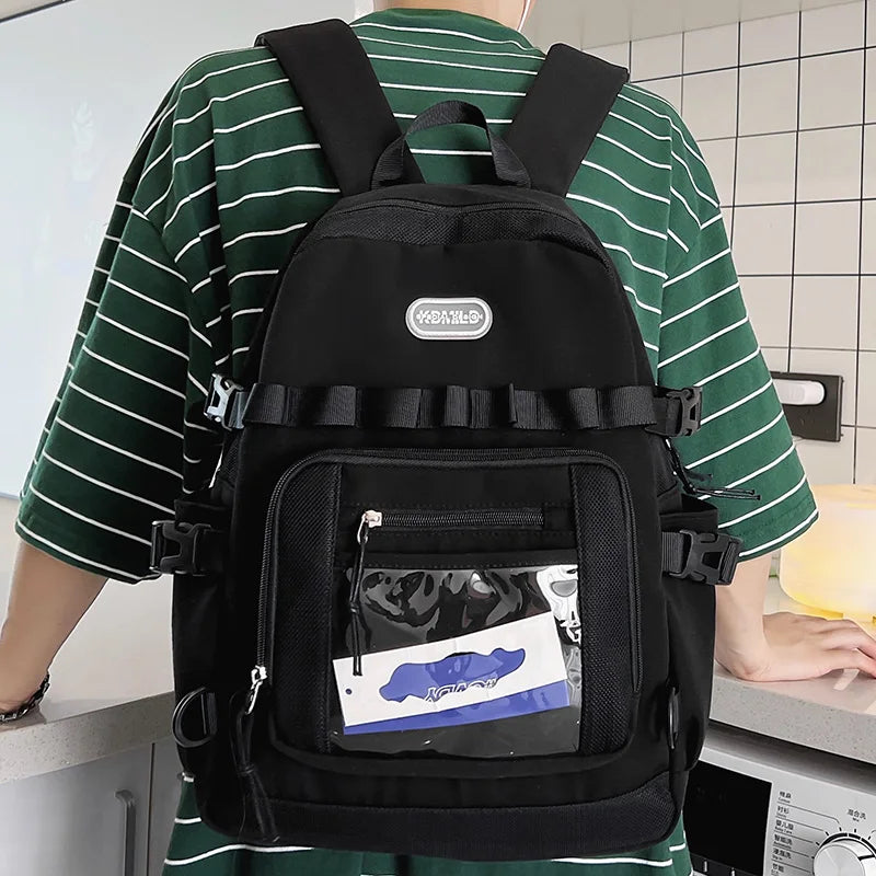 Men Female Transparent Leisure Travel Book Bag Male Lady Mesh College Backpack Girl Boy School Bag Women Laptop Backpack Fashion