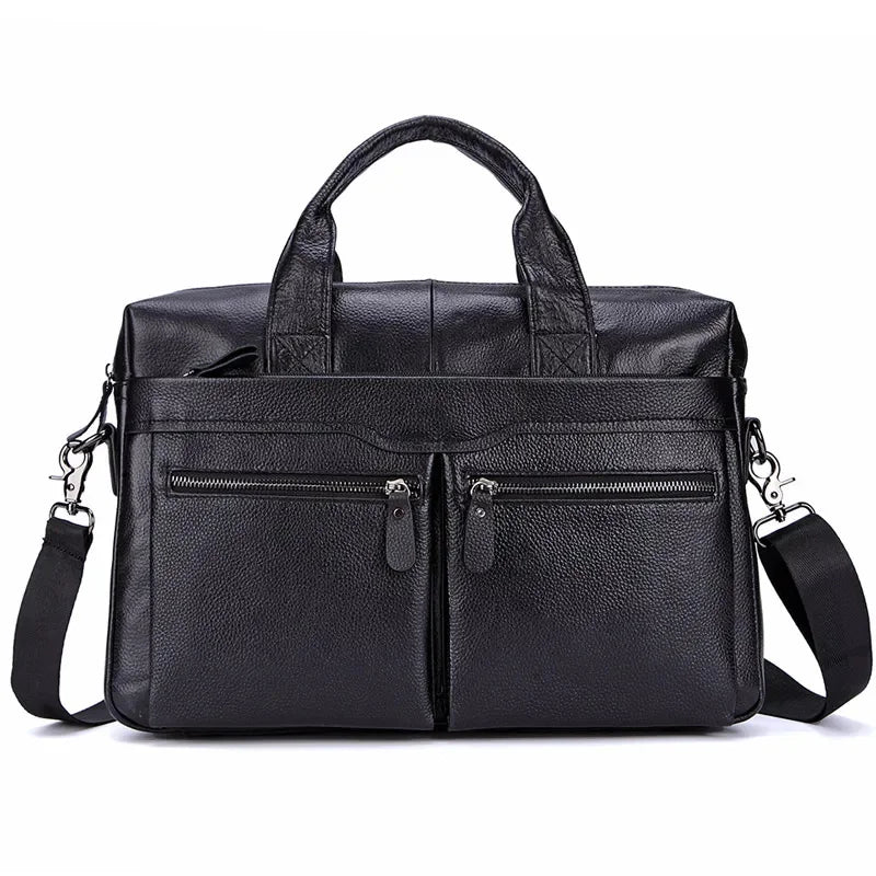 Men Genuine Handbags Large Briefcases Male Leather 14" Laptop Messenger Bags Men's Business Travel Shoulder Bag Mujer