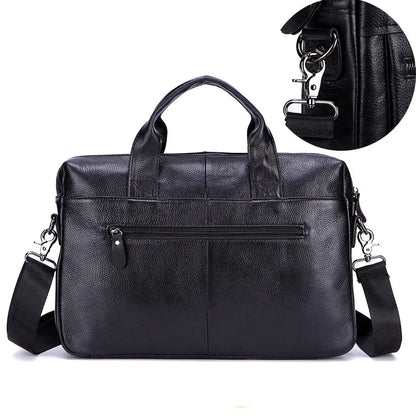 Men Genuine Handbags Large Briefcases Male Leather 14" Laptop Messenger Bags Men's Business Travel Shoulder Bag Mujer