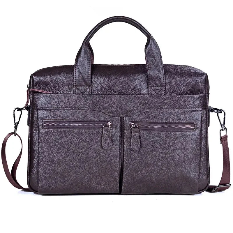 Men Genuine Handbags Large Briefcases Male Leather 14" Laptop Messenger Bags Men's Business Travel Shoulder Bag Mujer