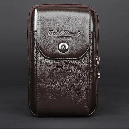 Men Genuine Leather Cell/Mobile Phone Case Cover Waist Bag Pocket Bum Cigarette Pouch Purse Hip Belt Bags Fanny Pack