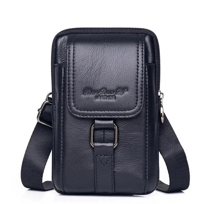 Men Genuine Leather Cell/Mobile Phone Case Cross body Waist Pack Hip Bum Bags Fashion Casual Male Belt Hook Messenger Bag