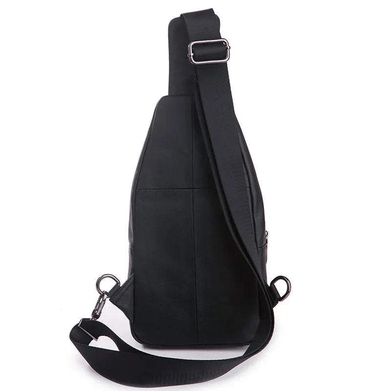 Men Genuine Leather Crossbody Chest Bags Real Cowhide Casual Riding Shoulder Bag Male Sling Backpack Rucksack