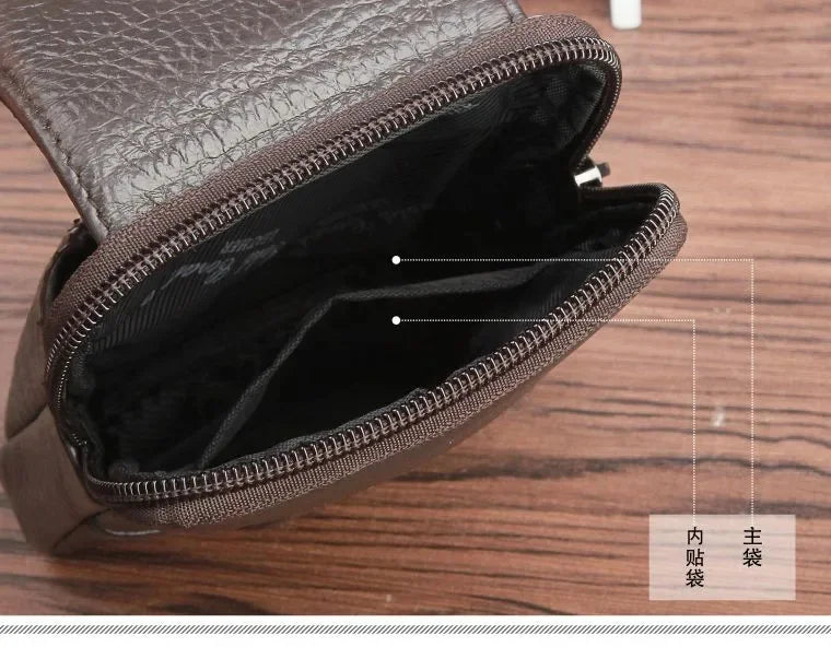 Men Genuine Leather Fanny Waist Pack Bag Pocket Cigarette Male Natural Skin Hip Bum Cell/Mobile Phone Case Cover Belt Bags
