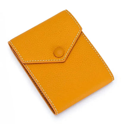 Men Genuine Leather Male Brand Envelope Design Credit Card Case Holder Dollar Money Clip Wallet for Women