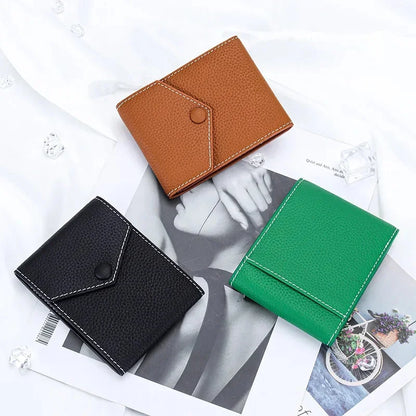 Men Genuine Leather Male Brand Envelope Design Credit Card Case Holder Dollar Money Clip Wallet for Women