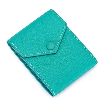 Men Genuine Leather Male Brand Envelope Design Credit Card Case Holder Dollar Money Clip Wallet for Women