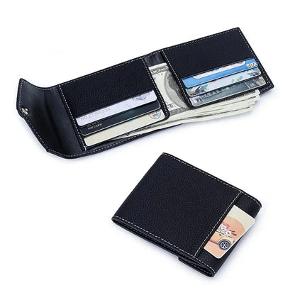 Men Genuine Leather Male Brand Envelope Design Credit Card Case Holder Dollar Money Clip Wallet for Women