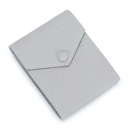 Men Genuine Leather Male Brand Envelope Design Credit Card Case Holder Dollar Money Clip Wallet for Women