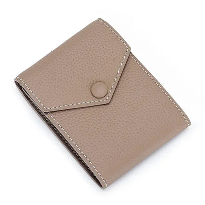 Men Genuine Leather Male Brand Envelope Design Credit Card Case Holder Dollar Money Clip Wallet for Women