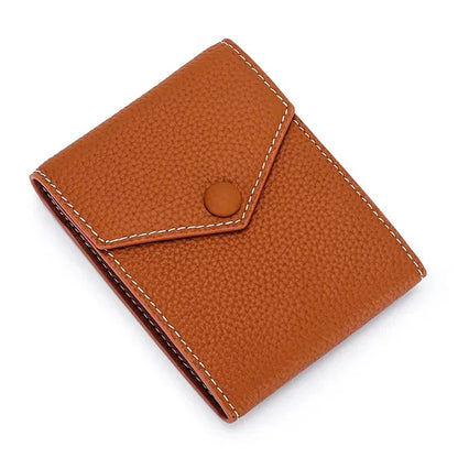 Men Genuine Leather Male Brand Envelope Design Credit Card Case Holder Dollar Money Clip Wallet for Women