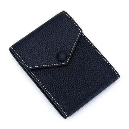 Men Genuine Leather Male Brand Envelope Design Credit Card Case Holder Dollar Money Clip Wallet for Women
