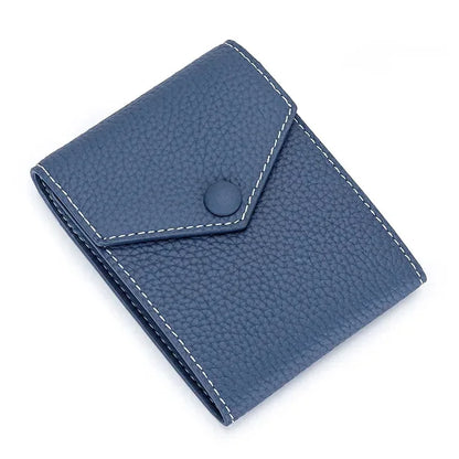 Men Genuine Leather Male Brand Envelope Design Credit Card Case Holder Dollar Money Clip Wallet for Women
