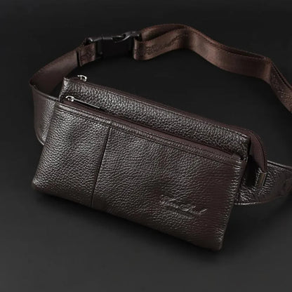 Men Genuine Leather Messenger Sling Chest Day Natural Skin Cowhide Shoulder Crossbody Bum Hip Waist Pack Bag Belt Purse