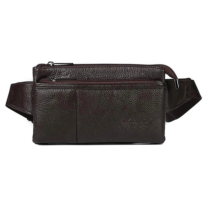 Men Genuine Leather Messenger Sling Chest Day Natural Skin Cowhide Shoulder Crossbody Bum Hip Waist Pack Bag Belt Purse