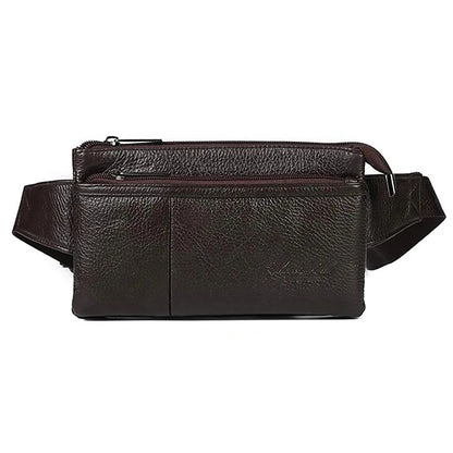 Men Genuine Leather Messenger Sling Chest Day Natural Skin Cowhide Shoulder Crossbody Bum Hip Waist Pack Bag Belt Purse