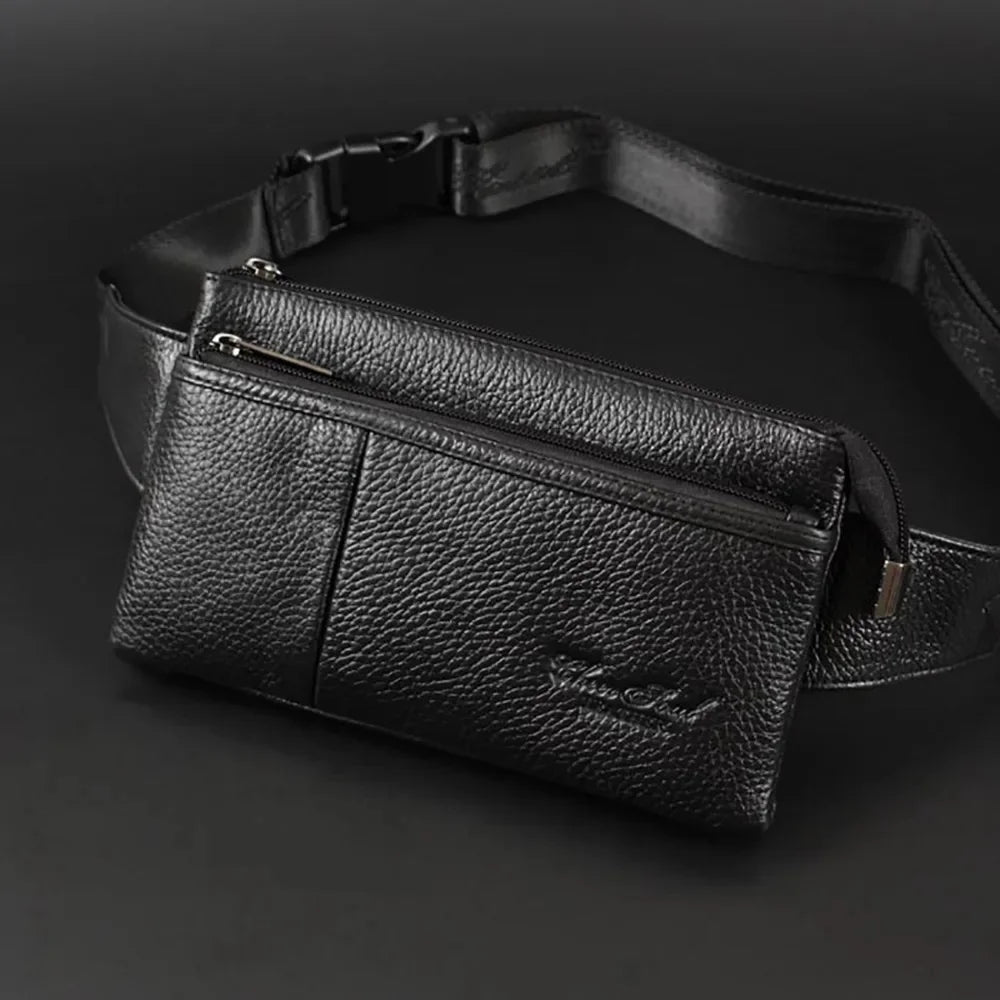 Men Genuine Leather Messenger Sling Chest Day Natural Skin Cowhide Shoulder Crossbody Bum Hip Waist Pack Bag Belt Purse