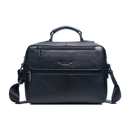 Men Genuine Leather One Shoulder Messenger Handbag Tote Bag Business Male Real Cowhide Briefcase Cross Body Top Handle Bags