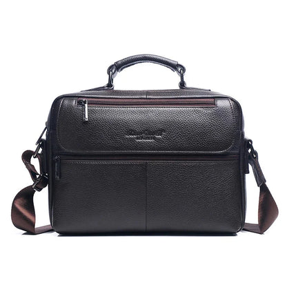 Men Genuine Leather One Shoulder Messenger Handbag Tote Bag Business Male Real Cowhide Briefcase Cross Body Top Handle Bags