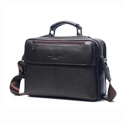 Men Genuine Leather One Shoulder Messenger Handbag Tote Bag Business Male Real Cowhide Briefcase Cross Body Top Handle Bags