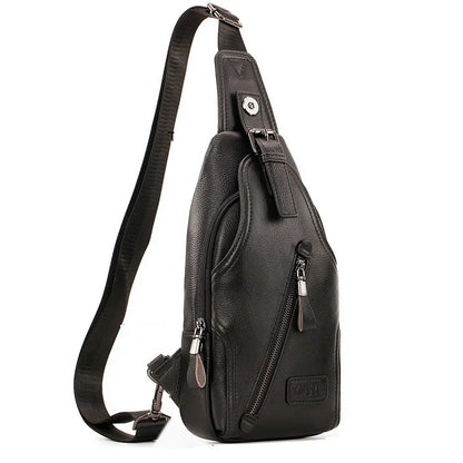 Men Genuine Leather Shoulder Cross body Chest Bag Sling BackpackFashion Travel Designer Real Cowhide Male Side Messenger Bags
