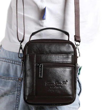 Men Genuine Leather Small Shoulder Messenger Fanny Bags Cross Body Tote Handbag Pocket High Quality Hip Bum Belt Waist Pack New