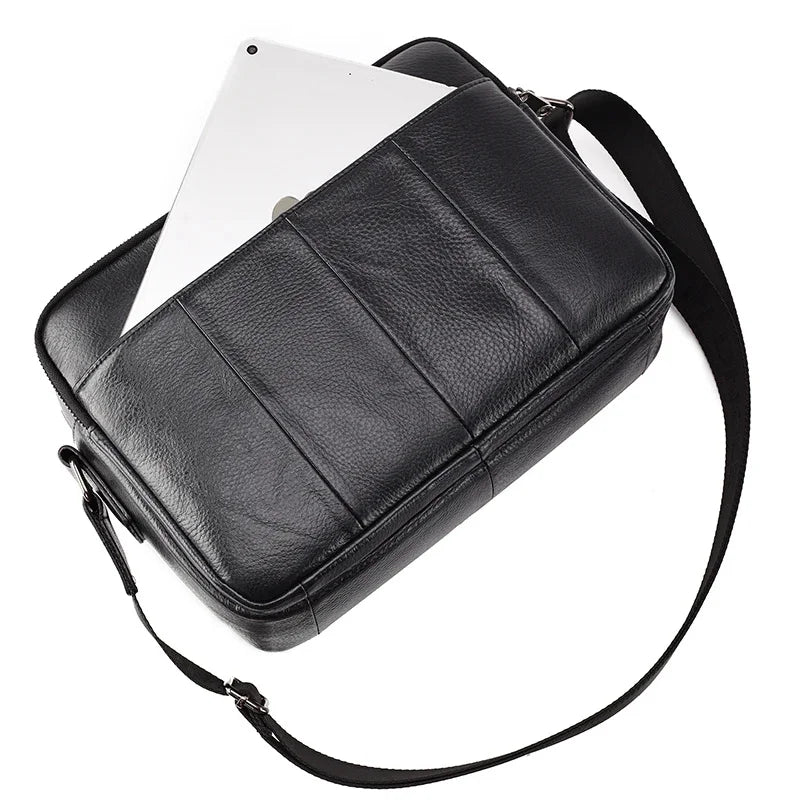 Men Genuine Messenger Male Top Shoulder Bag Men's A4 Paper Cowhide Leather Handbag