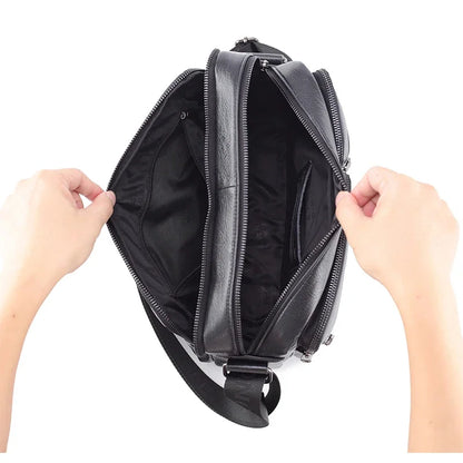 Men Genuine Messenger Male Top Shoulder Bag Men's A4 Paper Cowhide Leather Handbag