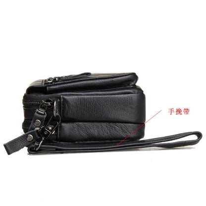 Men Genuine Natural Leather Clutch Wrist Hand Bag Business Wallet Mobile Phone Case Cash Pocket Purse New Male Money Handy Bags