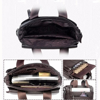 Men Handbag Top Handle Messenger Genuine Leather Business Briefcase Real Cowhide Male Tote Cross body Shoulder Bag