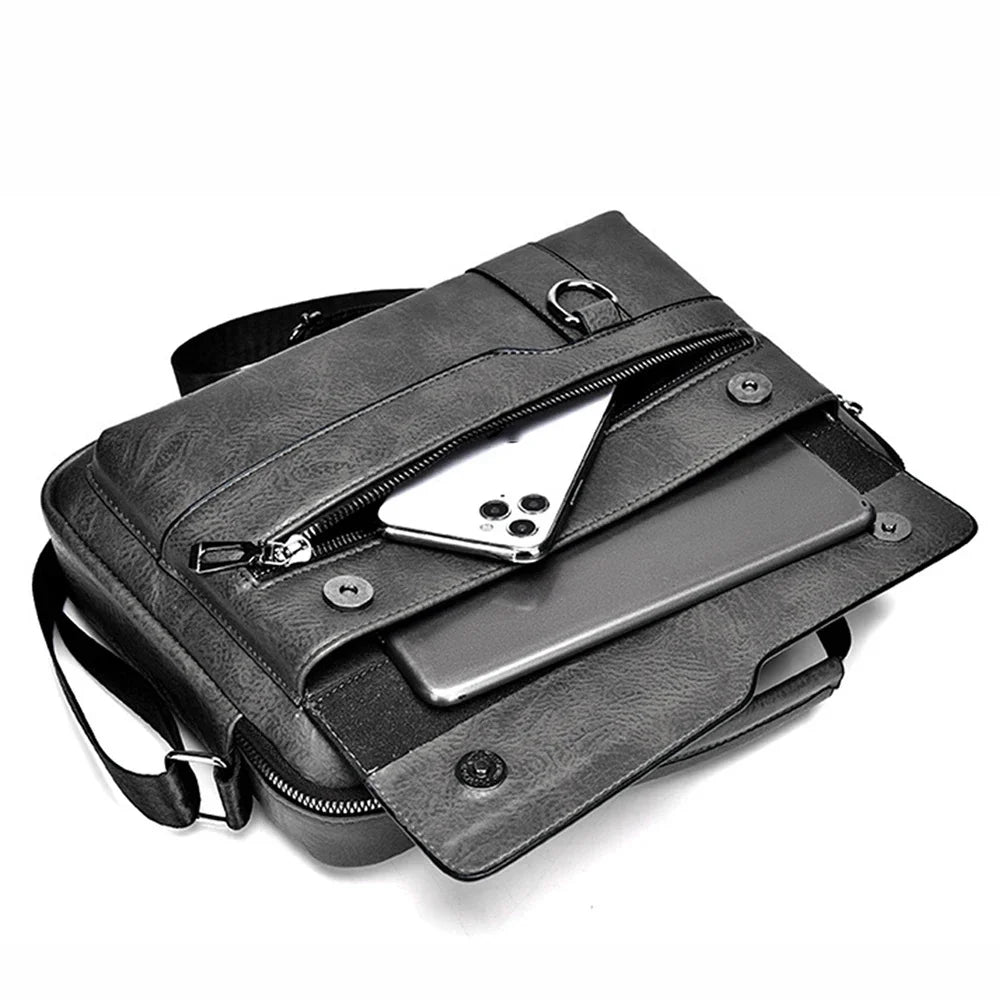 Men Handbag Top Handle s Cross Body Messenger Business Shoulder PU Leather Laptop Male Briefcase Tote Bag