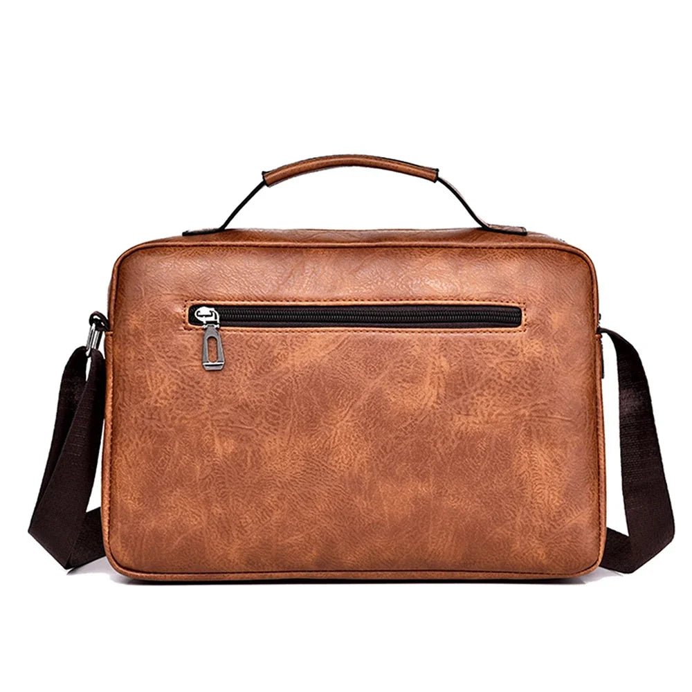 Men Handbag Top Handle s Cross Body Messenger Business Shoulder PU Leather Laptop Male Briefcase Tote Bag