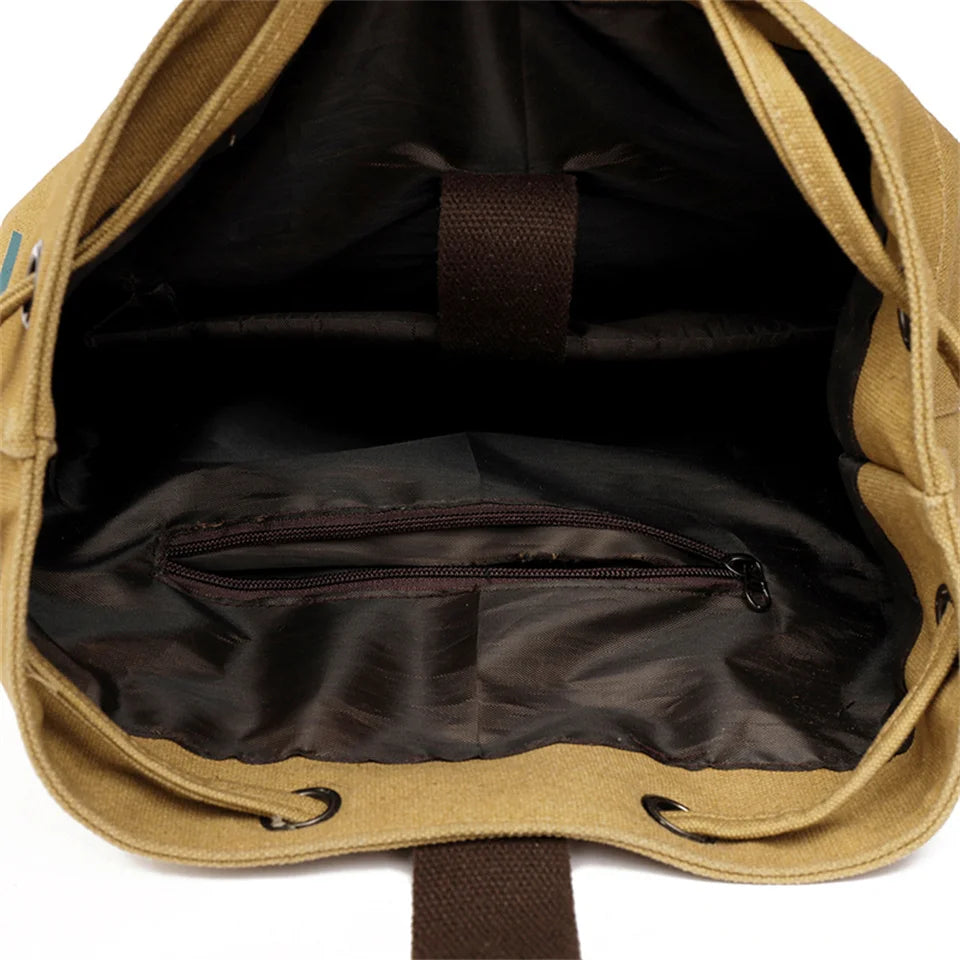 Men High Qualityl Canvas Backpack Male Simplicity Retro Letter Shoulder Bags Large Capacity Outdoor Versatile Casual Travel Bags