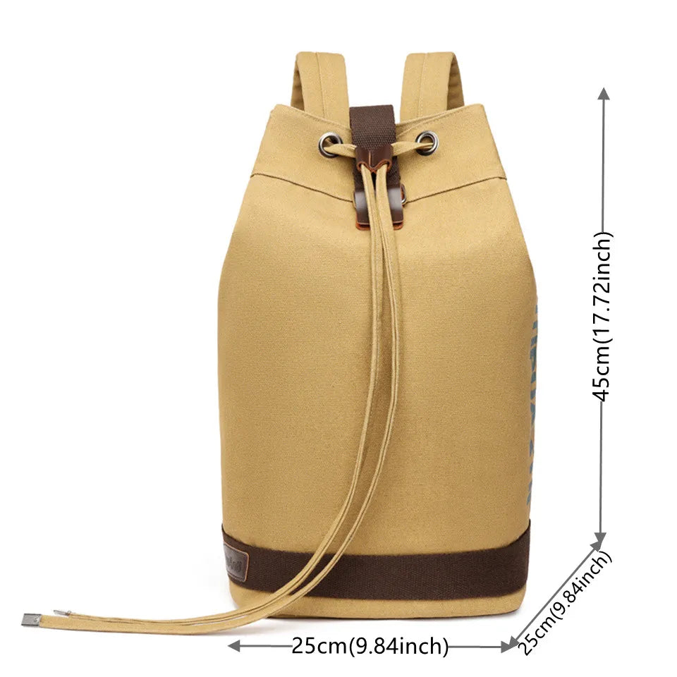 Men High Qualityl Canvas Backpack Male Simplicity Retro Letter Shoulder Bags Large Capacity Outdoor Versatile Casual Travel Bags
