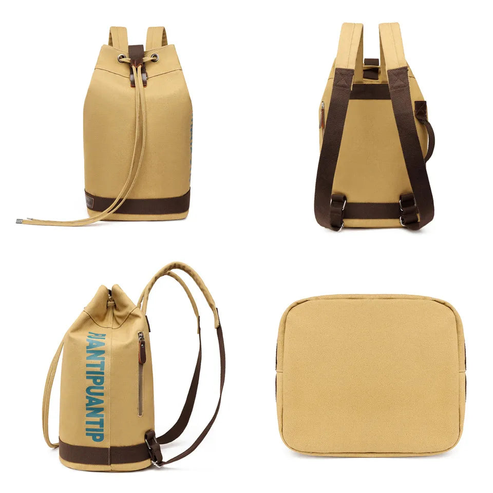 Men High Qualityl Canvas Backpack Male Simplicity Retro Letter Shoulder Bags Large Capacity Outdoor Versatile Casual Travel Bags