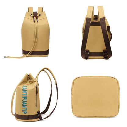Men High Qualityl Canvas Backpack Male Simplicity Retro Letter Shoulder Bags Large Capacity Outdoor Versatile Casual Travel Bags