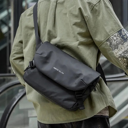 Men Large Capacity Crossbody Bag Waterproof Multi-function Messenger Bag Black Unisex Traveling Business Sling Bag